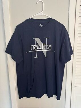 Nautica Men's Navy Short-Sleeve Logo Tee
